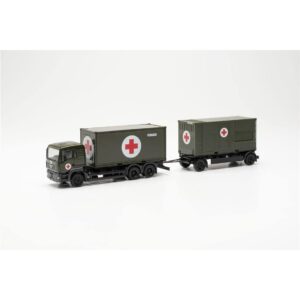 Herpa 747042 1/87 MAN TGA L Medial Konteynerli Kamyon ve Jeneratör (Bundeswehr/SAN)(Alman Ordusu)